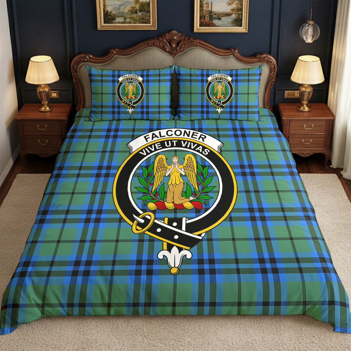 Falconer Tartan Crest Bedding Set