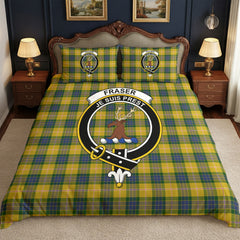 Fraser (of Lovat) Yellow Tartan Crest Bedding Set