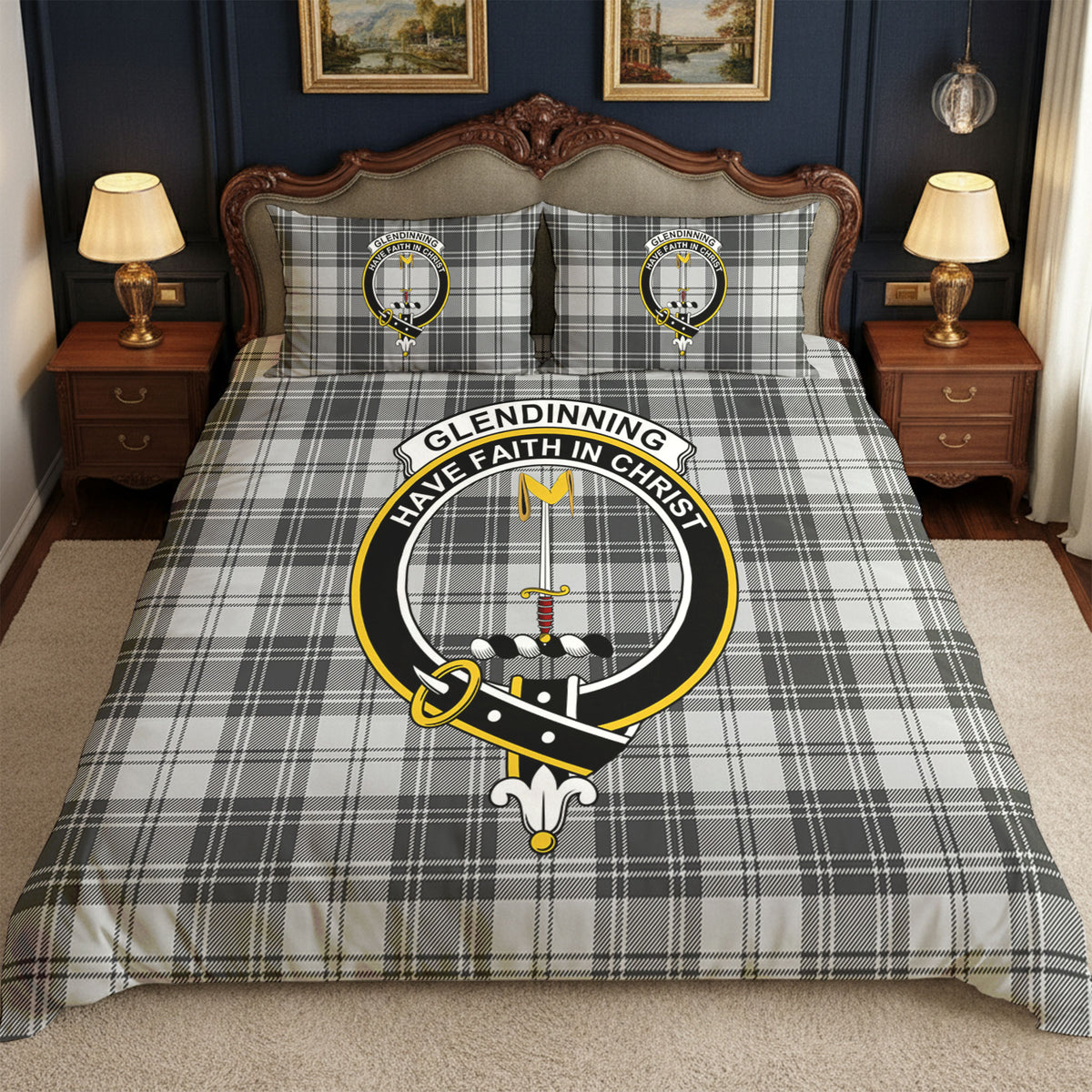 Glendinning Tartan Crest Bedding Set