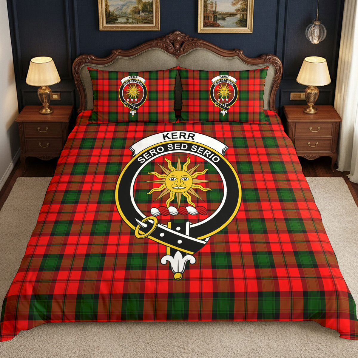 Kerr Modern Tartan Crest Bedding Set