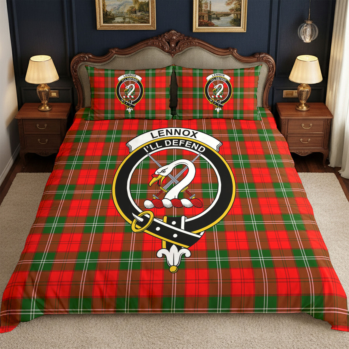 Lennox Tartan Crest Bedding Set