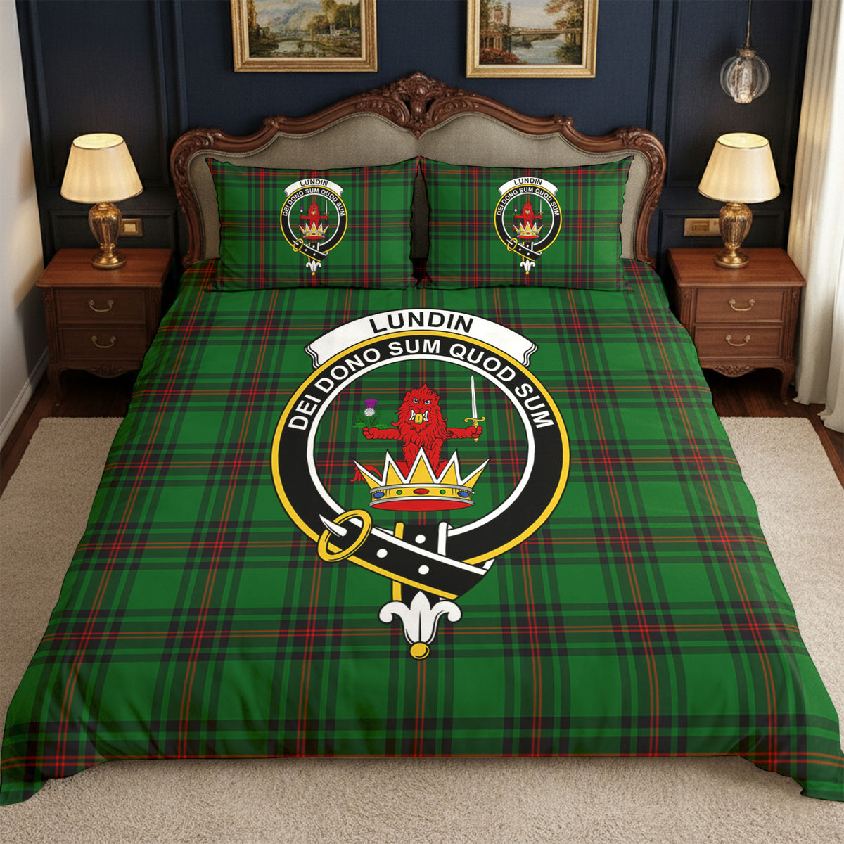 Lundin Tartan Crest Bedding Set