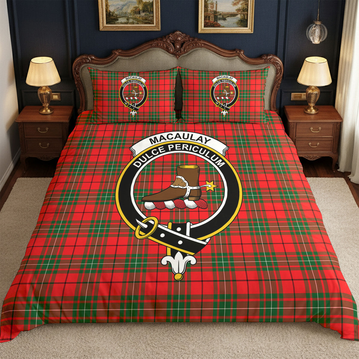 MacAulay Modern Tartan Crest Bedding Set