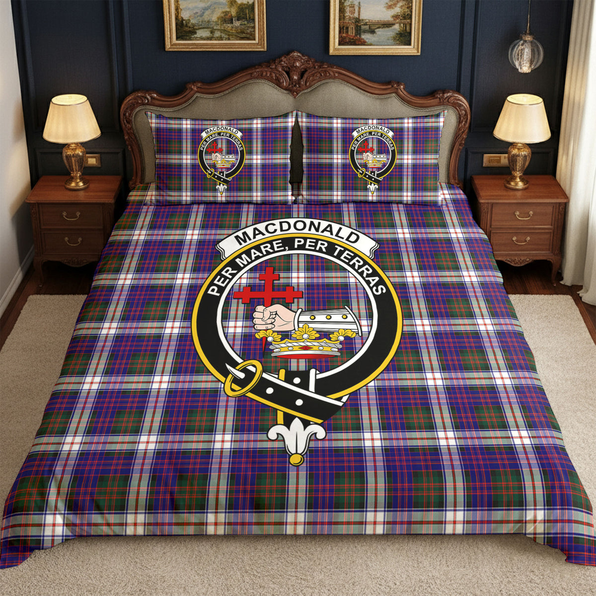 MacDonald Dress Modern Tartan Crest Bedding Set