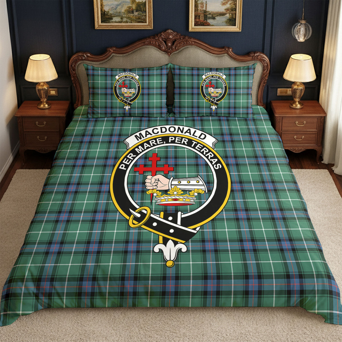 MacDonald of the Isles Hunting Ancient Tartan Crest Bedding Set