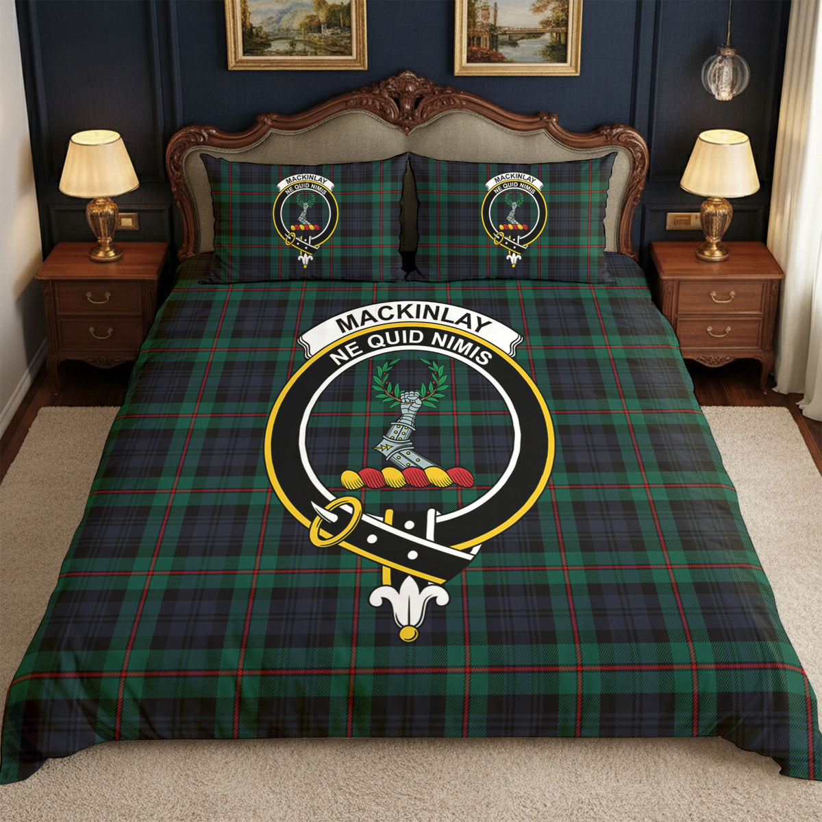 MacKinlay Modern Tartan Crest Bedding Set