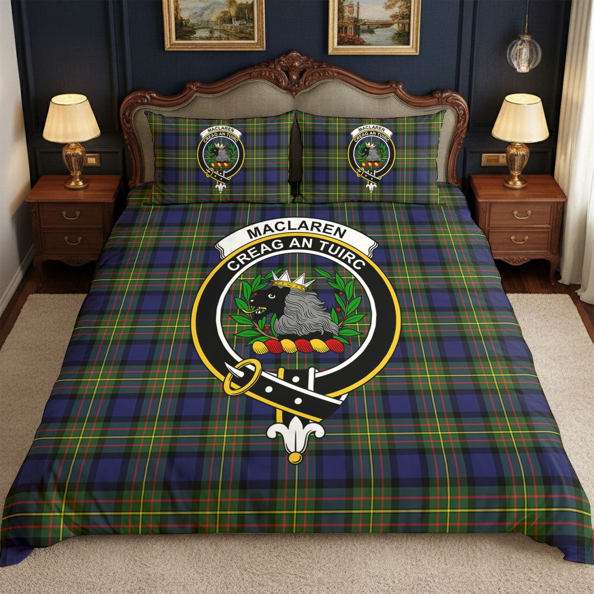 MacLaren Modern Tartan Crest Bedding Set