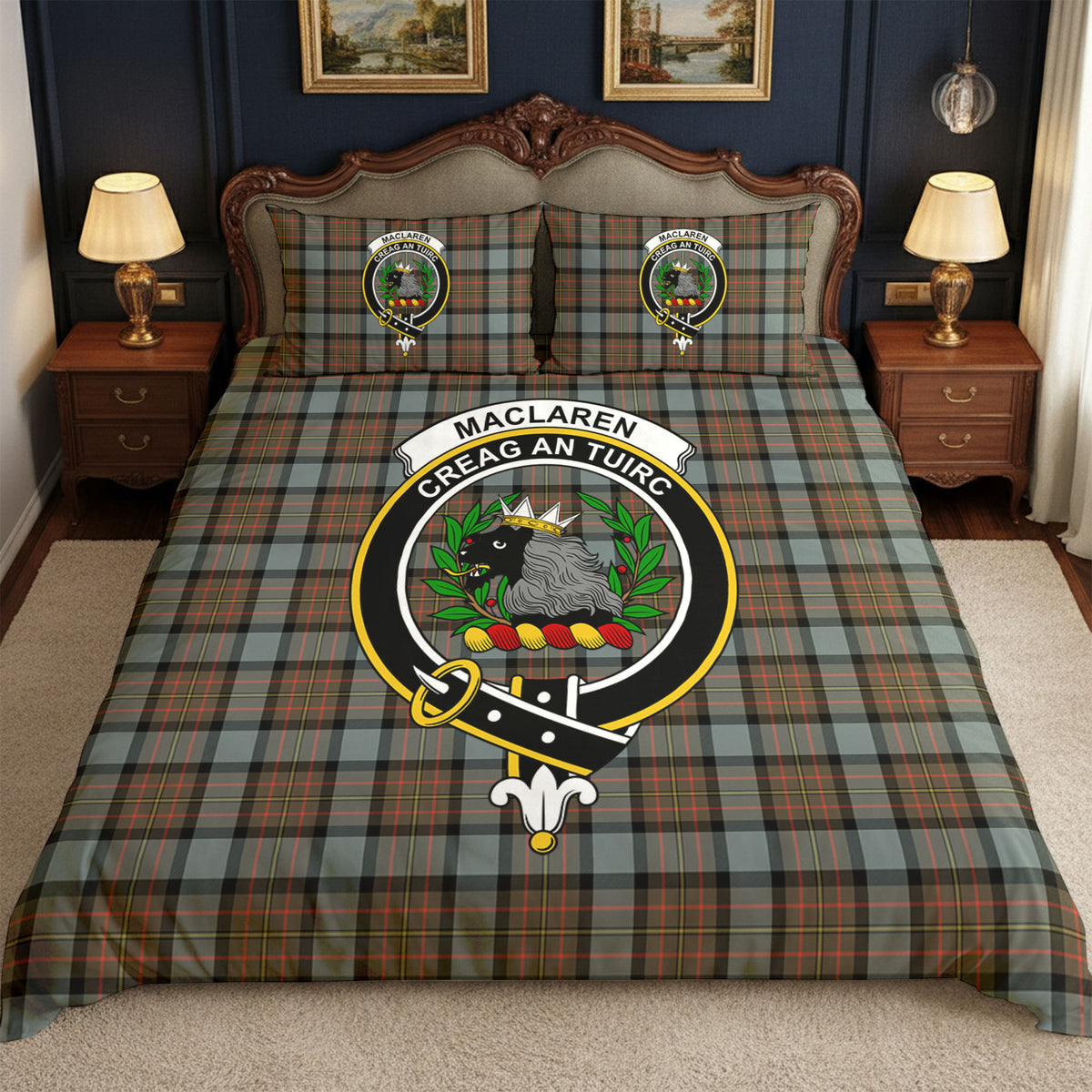 MacLaren Weathered Tartan Crest Bedding Set