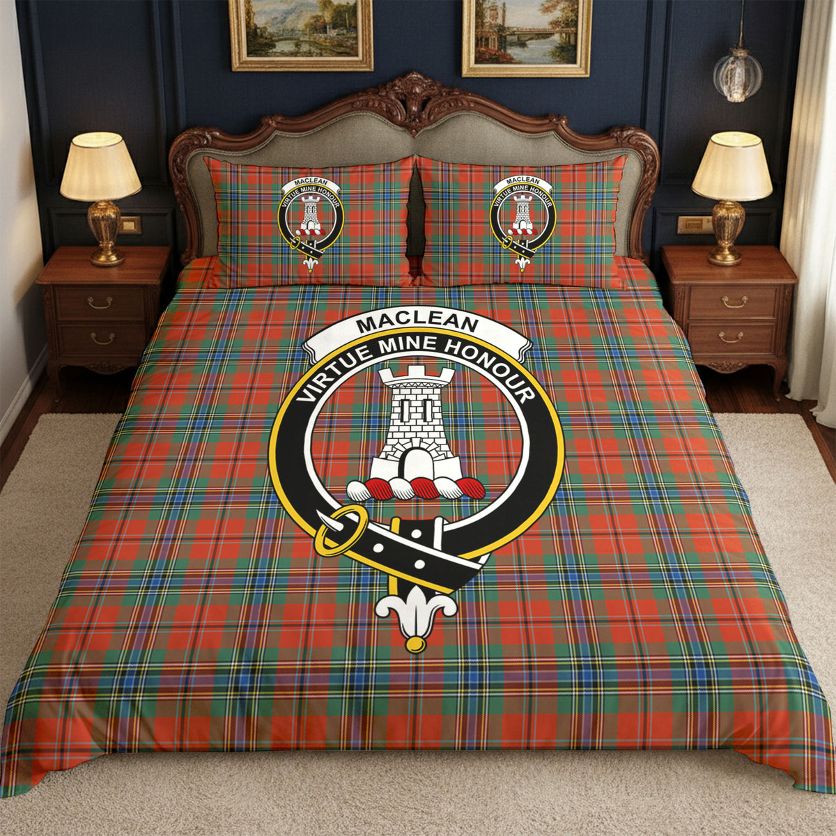 MacLean of Duart Ancient Tartan Crest Bedding Set