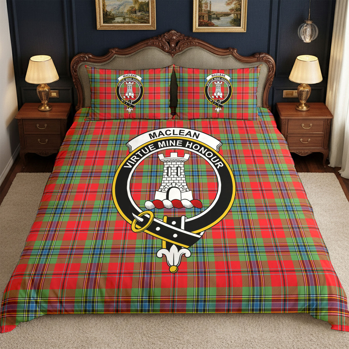 MacLean of Duart Modern Tartan Crest Bedding Set