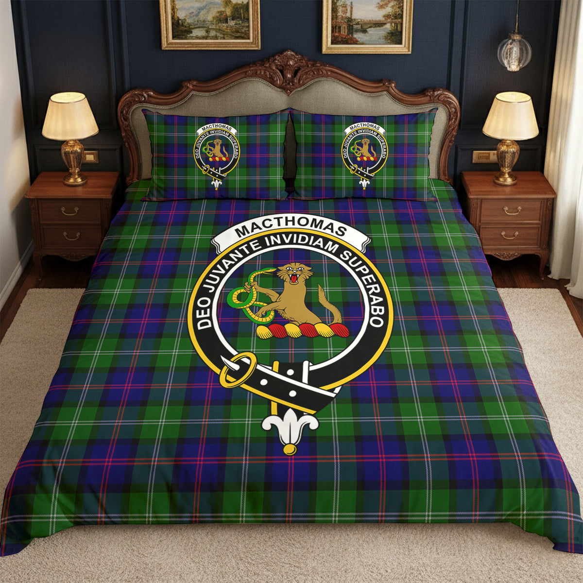 MacThomas Modern Tartan Crest Bedding Set