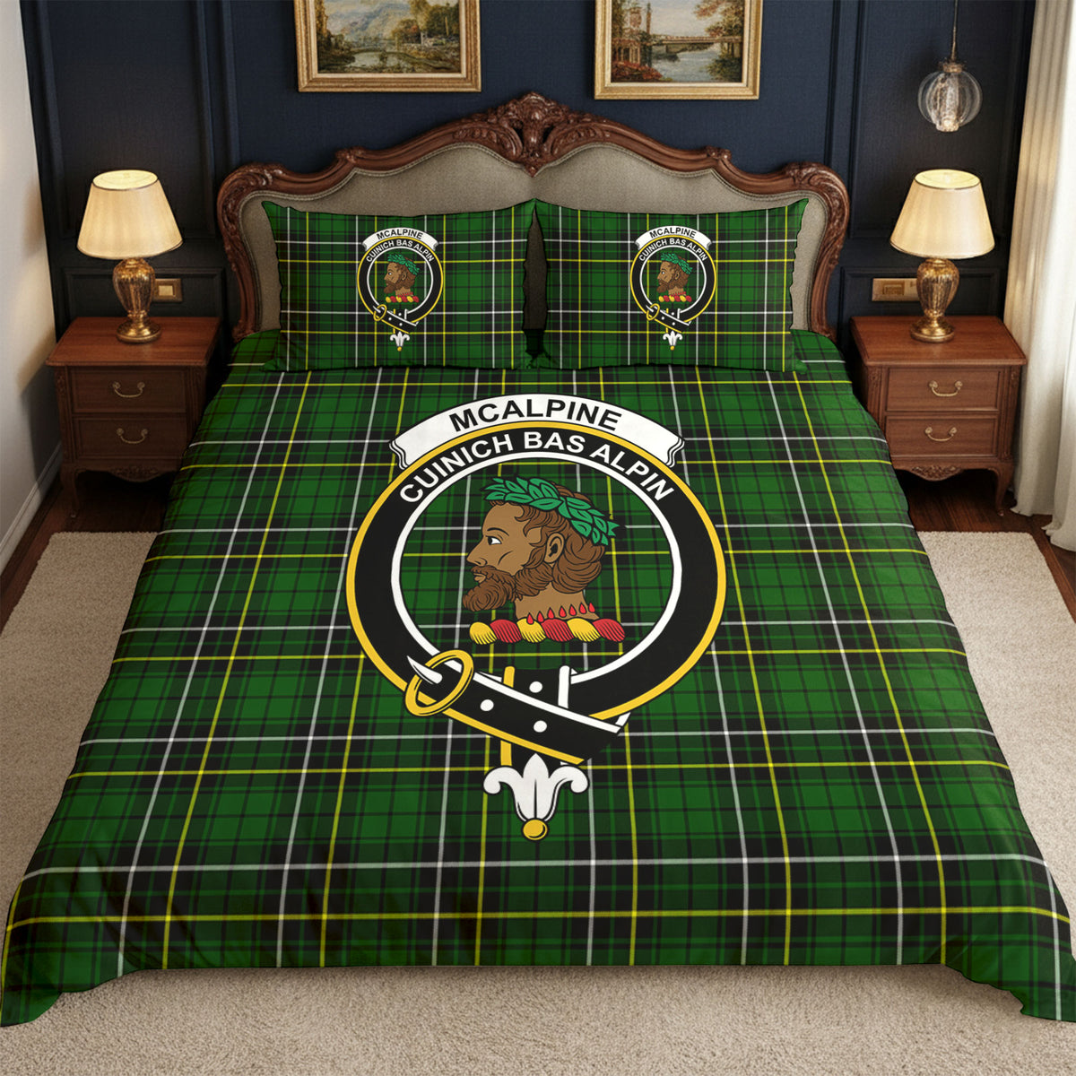 McAlpine Modern Tartan Crest Bedding Set