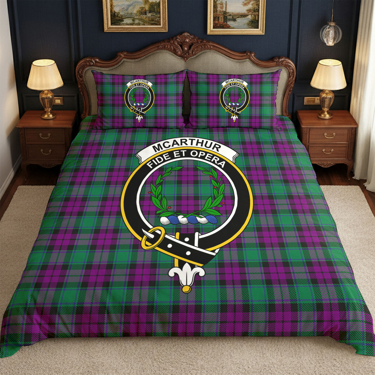 McArthur - Milton Tartan Crest Bedding Set