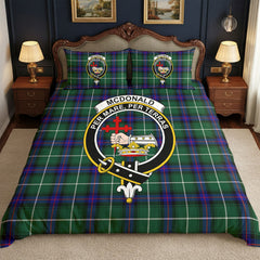McDonald of the Isles Hunting Modern Tartan Crest Bedding Set