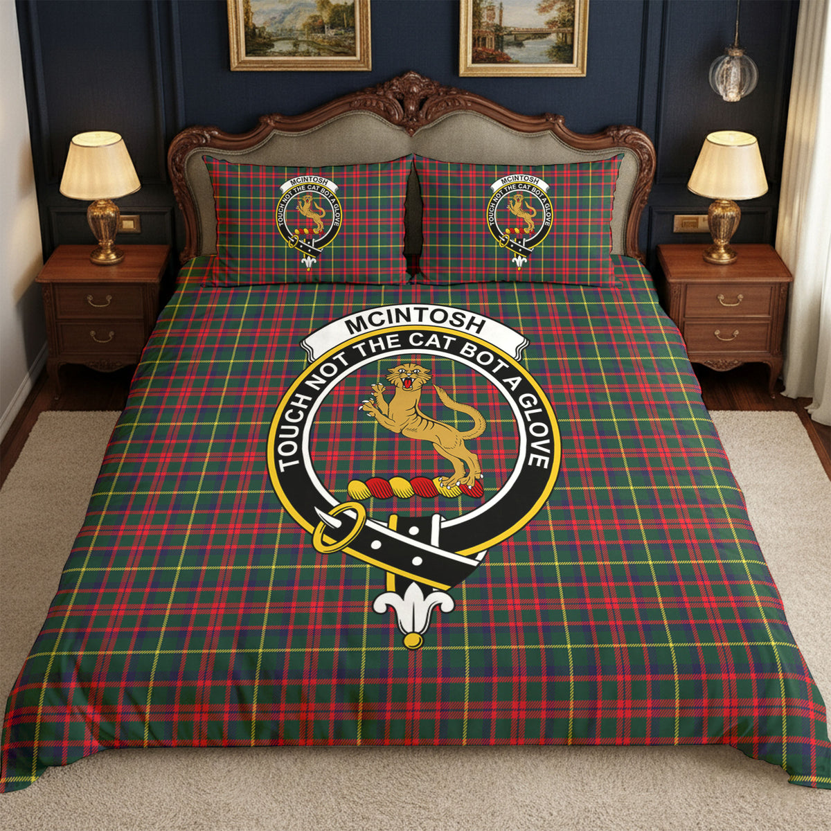 McIntosh Hunting Modern Tartan Crest Bedding Set