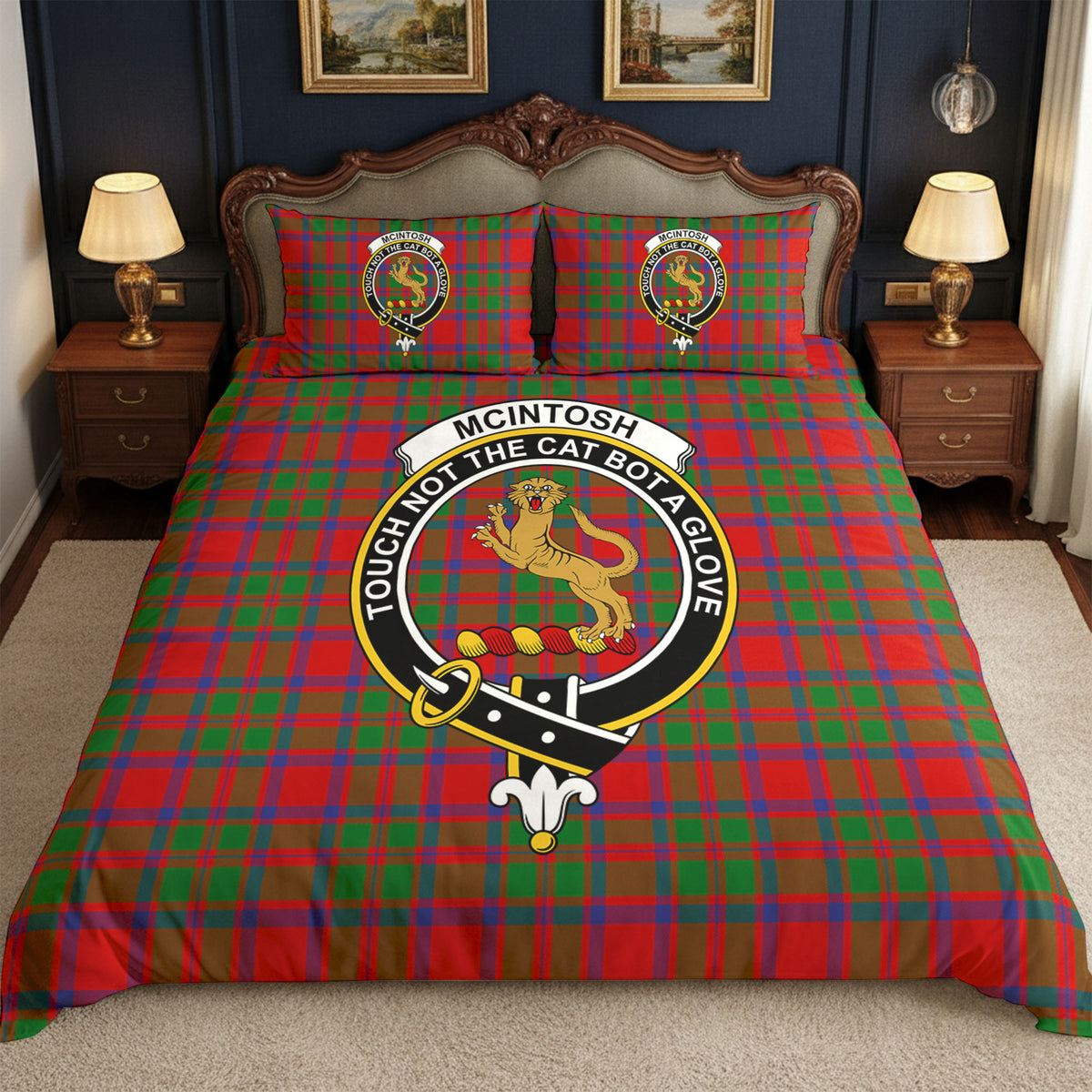 McIntosh Modern Tartan Crest Bedding Set
