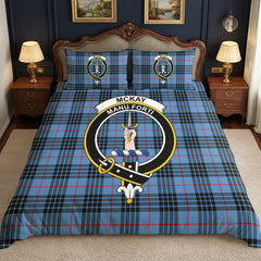 McKay Blue Tartan Crest Bedding Set