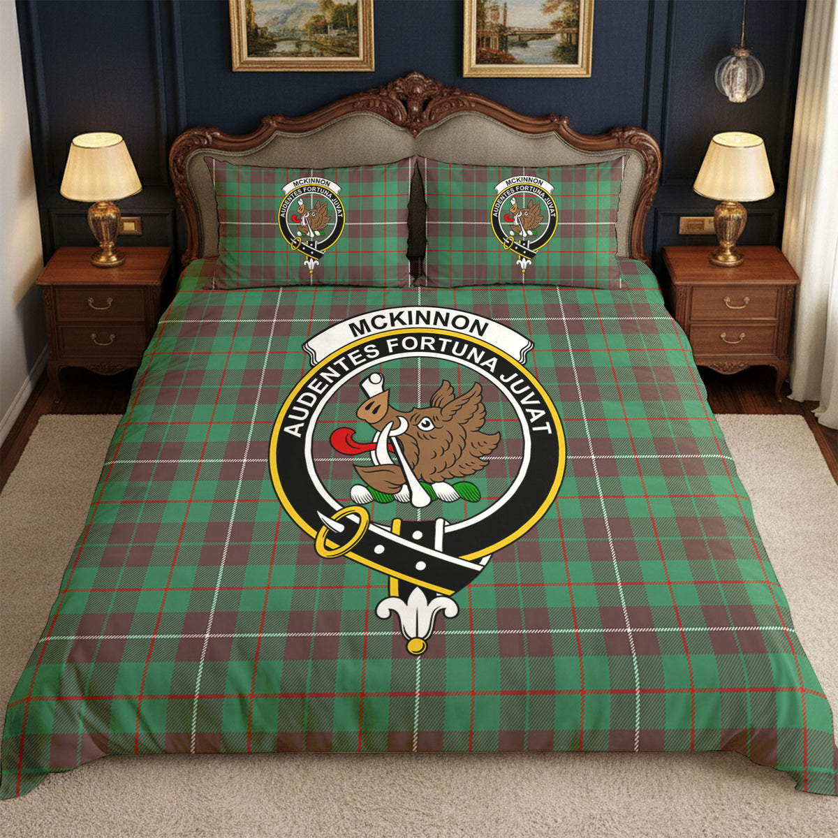 McKinnon Hunting Ancient Tartan Crest Bedding Set