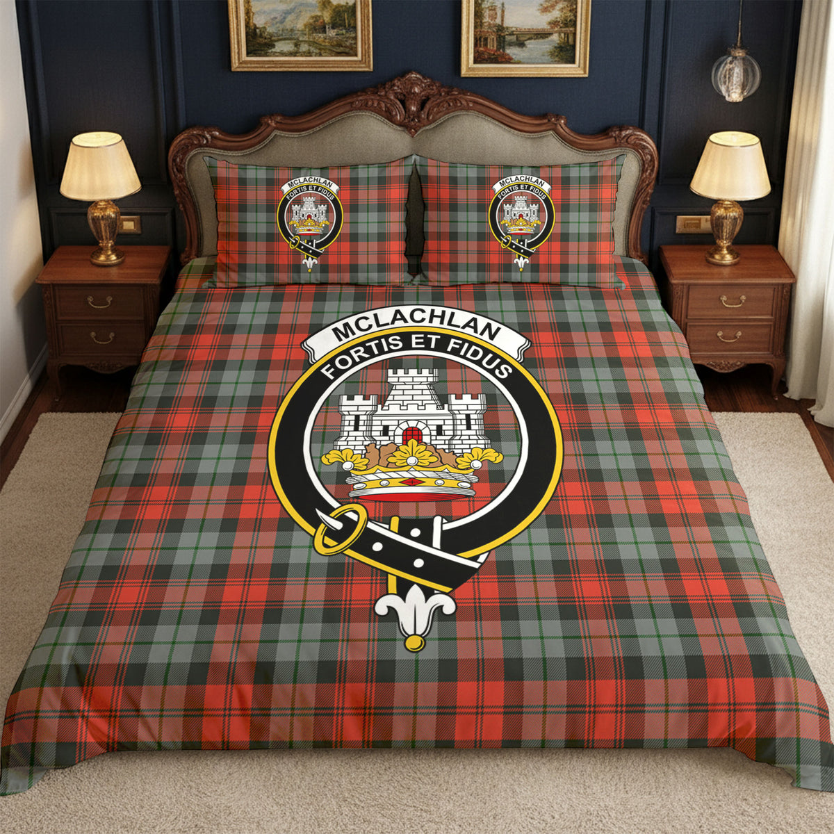 McLachlan Weathered Tartan Crest Bedding Set