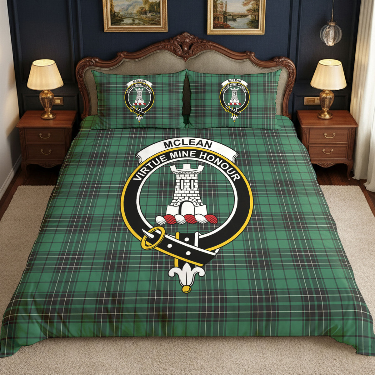 McLean Hunting Ancient Tartan Crest Bedding Set