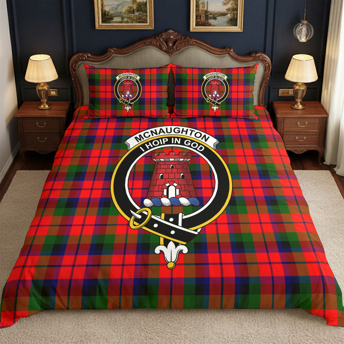 McNaughton Modern Tartan Crest Bedding Set