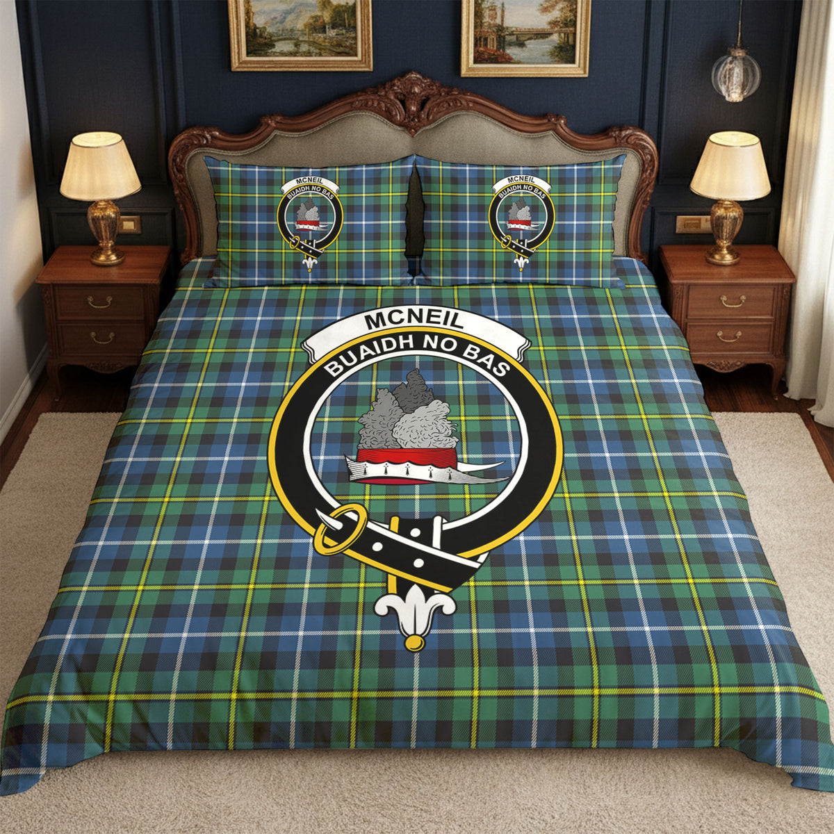 McNeil of Barra Ancient Tartan Crest Bedding Set