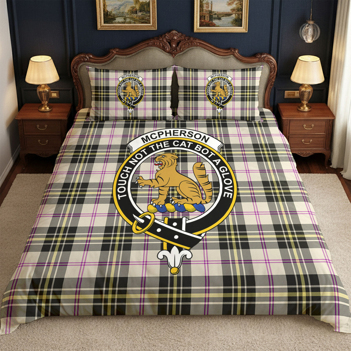 McPherson Dress Ancient Tartan Crest Bedding Set
