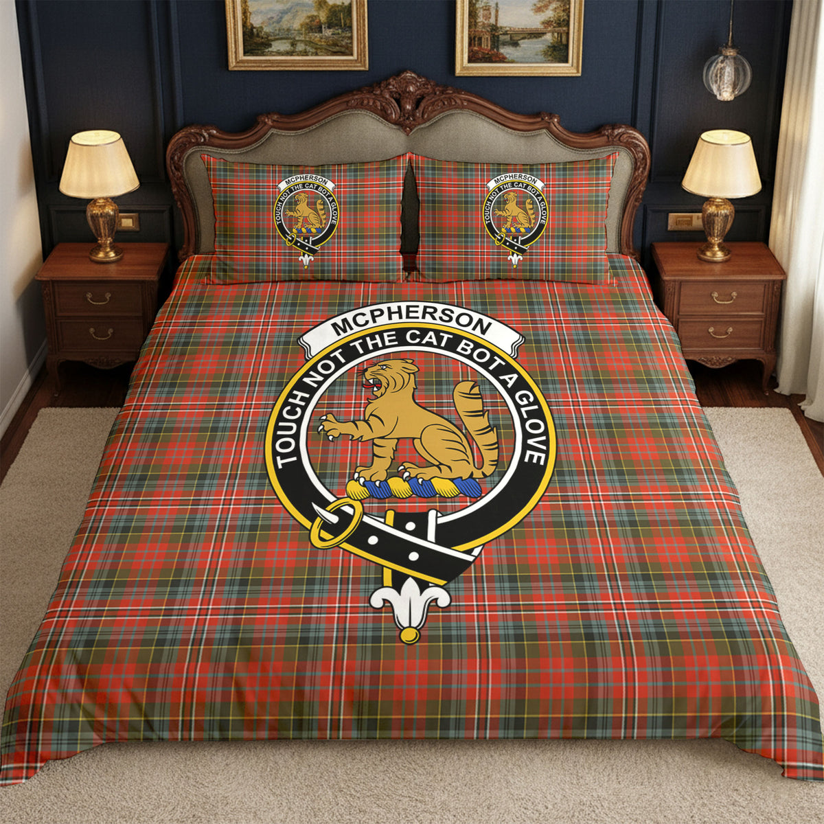 McPherson Weathered Tartan Crest Bedding Set