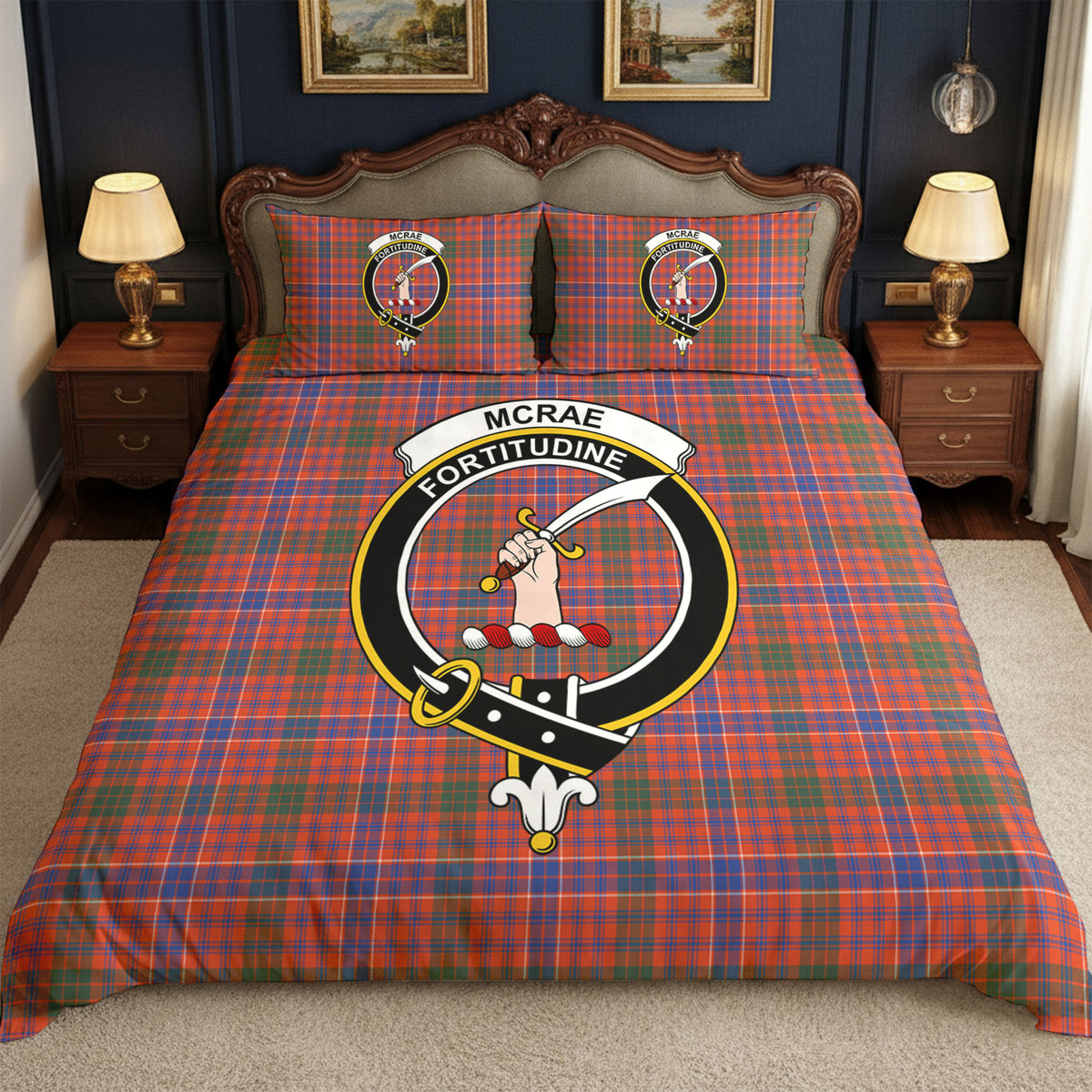 McRae Ancient Tartan Crest Bedding Set