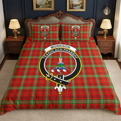 Morrison Red Modern Tartan Crest Bedding Set