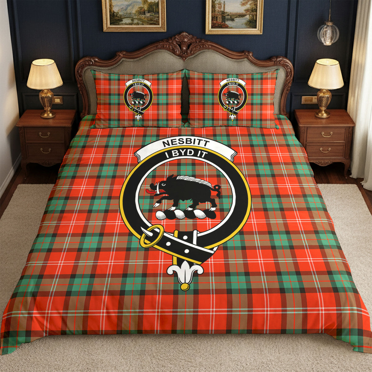 Nesbitt Ancient Tartan Crest Bedding Set