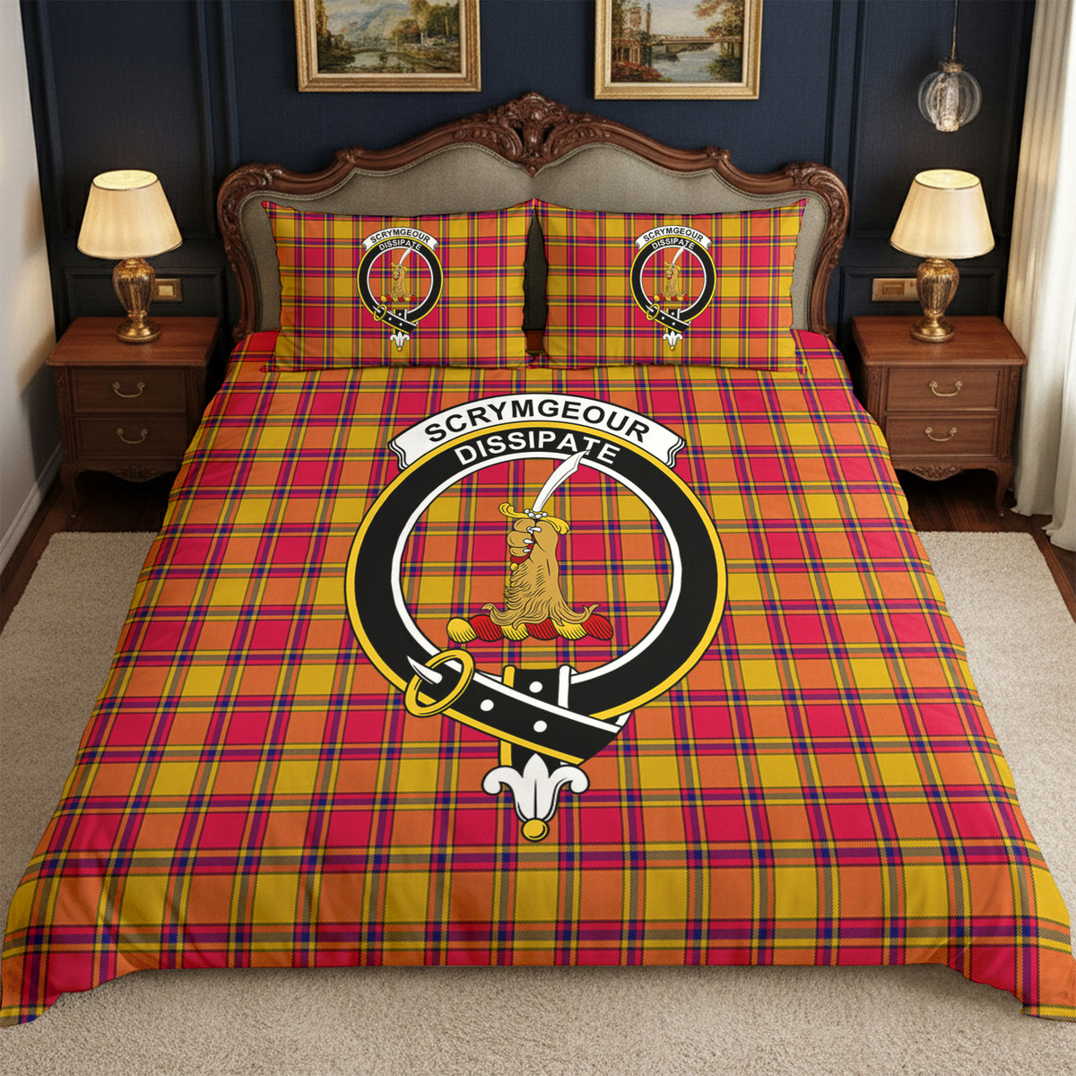 Scrymgeour Tartan Crest Bedding Set