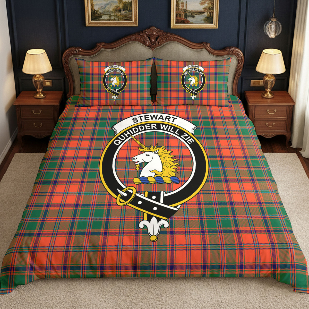 Stewart of Appin Ancient Tartan Crest Bedding Set