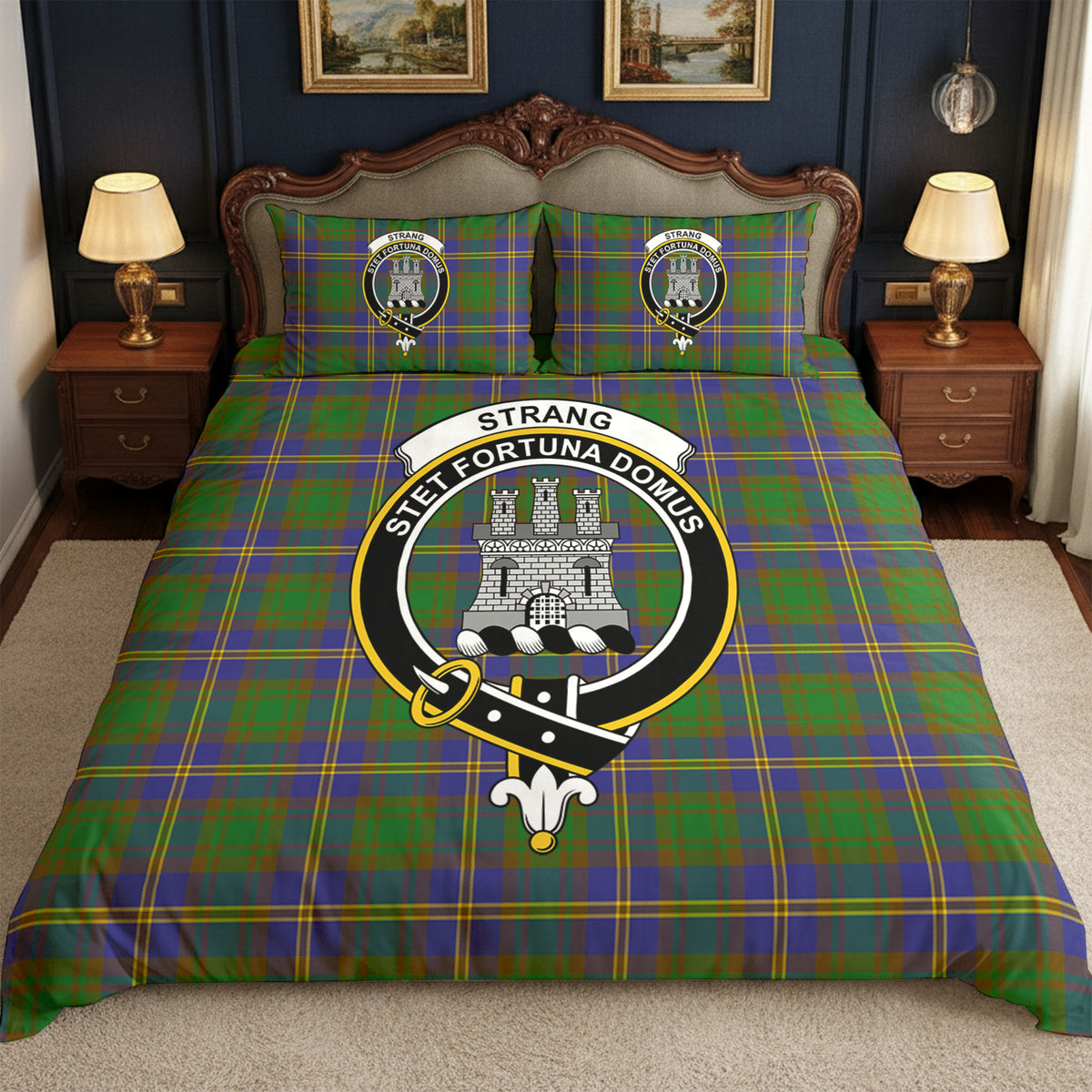 Strang (or Strange) Tartan Crest Bedding Set