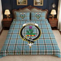 Thomson Blue Tartan Crest Bedding Set