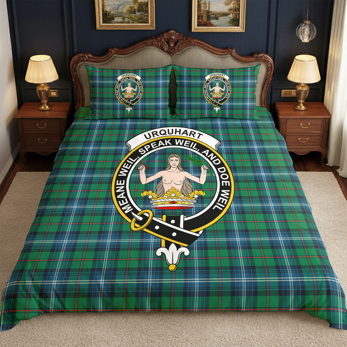 Urquhart Ancient Tartan Crest Bedding Set