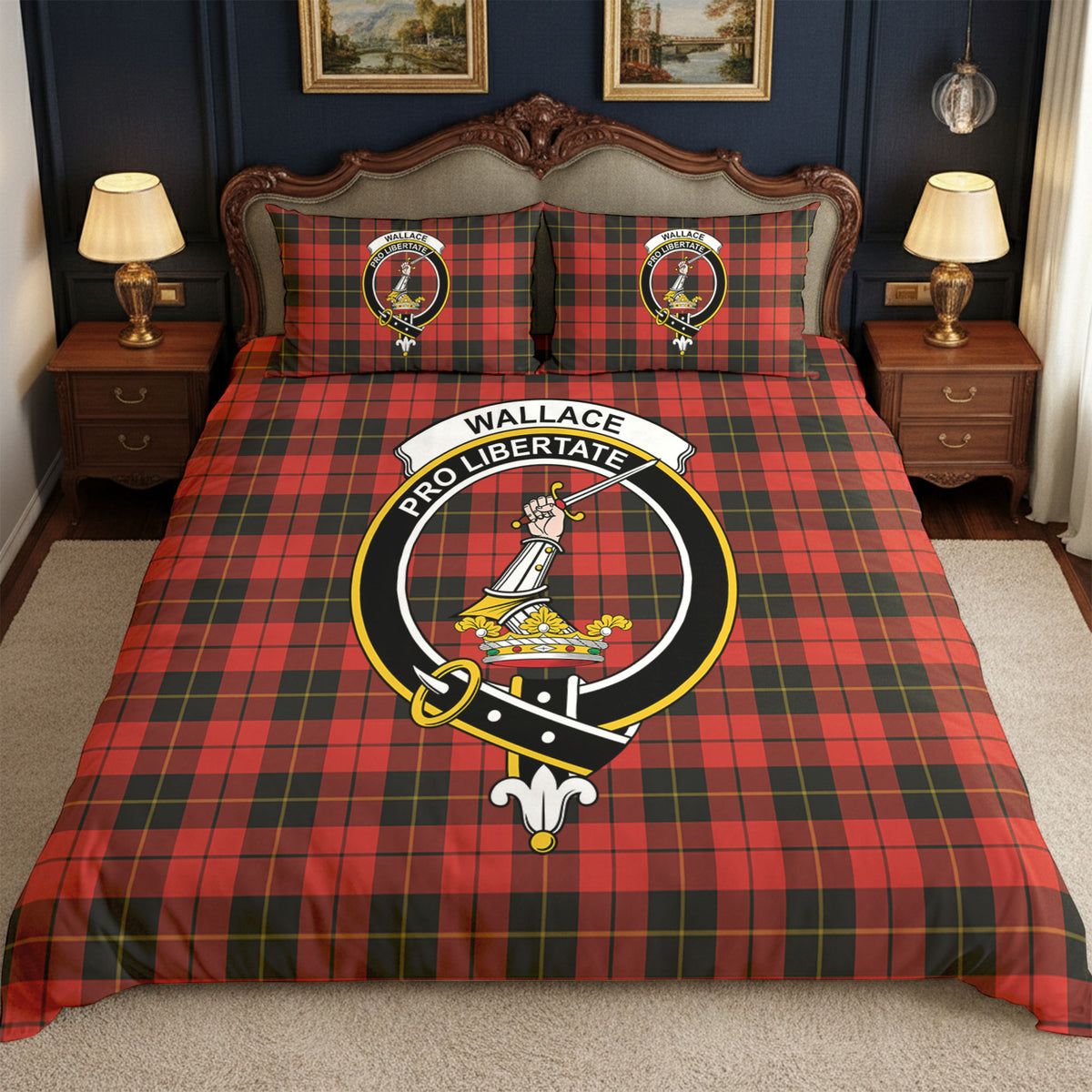 Wallace Weathered Tartan Crest Bedding Set
