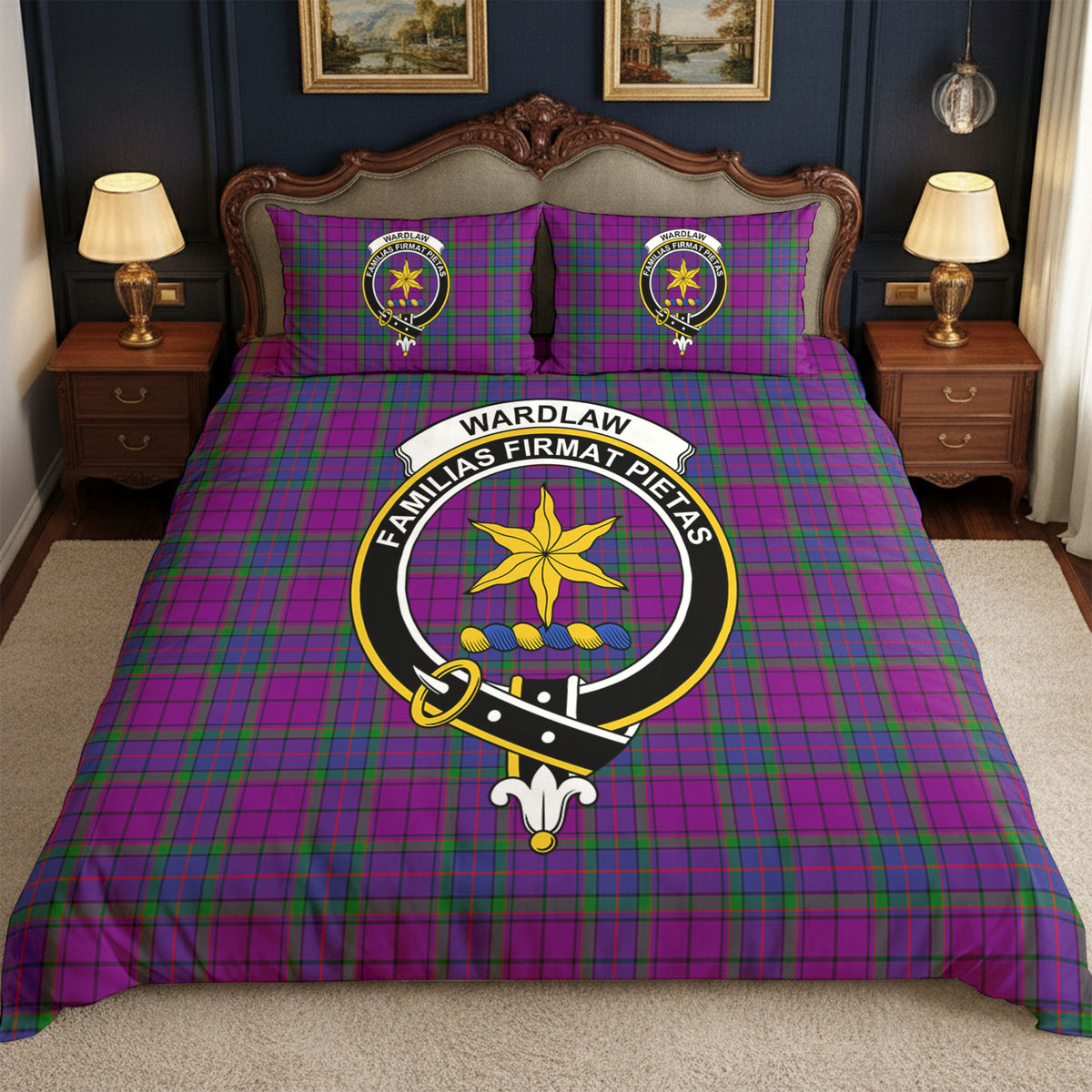 Wardlaw Modern Tartan Crest Bedding Set
