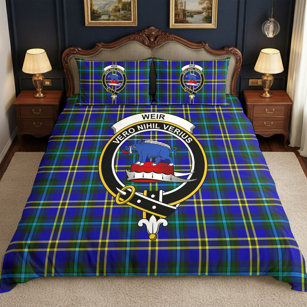 Weir Modern Tartan Crest Bedding Set