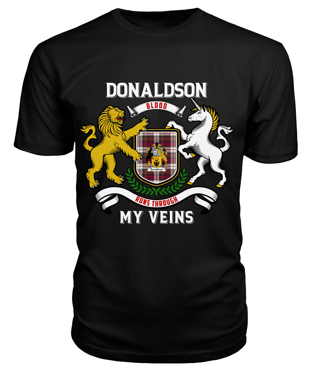 Donaldson Tartan Crest 2D T-shirt - Blood Runs Through My Veins Style