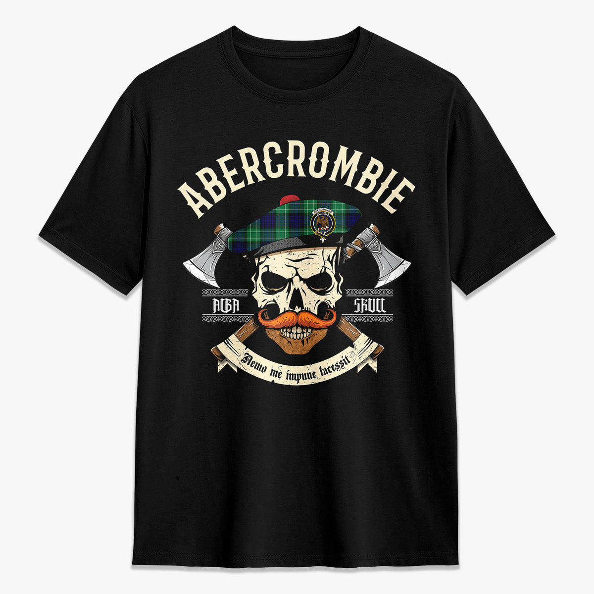 Abercrombie Tartan Crest 2D T-shirt - Alba Skull Style