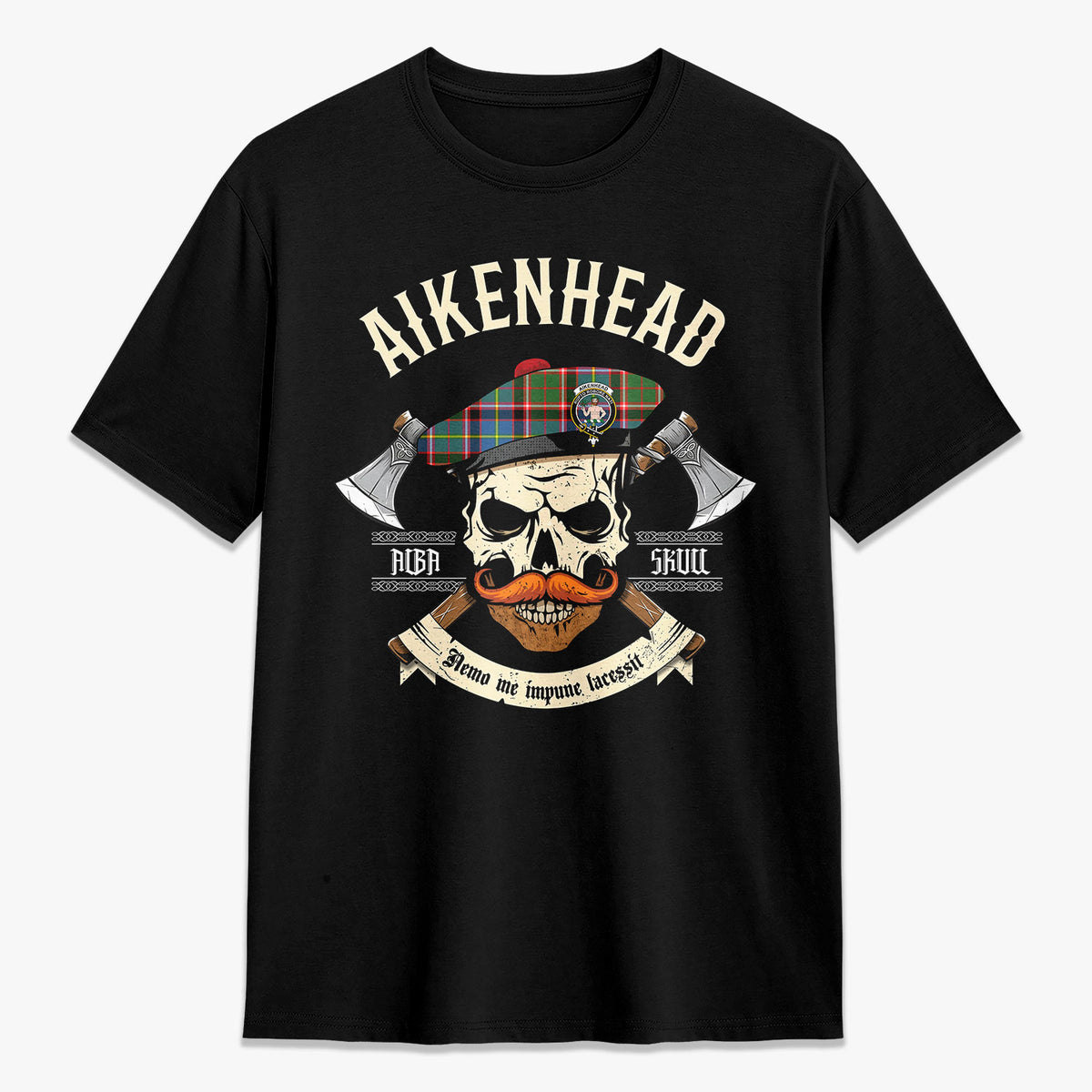 Aikenhead Tartan Crest 2D T-shirt - Alba Skull Style