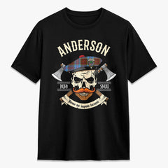 Anderson Modern Tartan Crest 2D T-shirt - Alba Skull Style