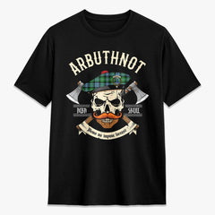 Arbuthnot Ancient Tartan Crest 2D T-shirt - Alba Skull Style