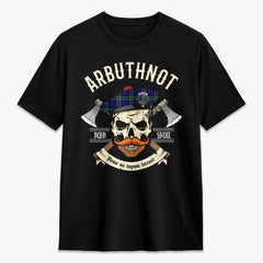 Arbuthnot Modern Tartan Crest 2D T-shirt - Alba Skull Style