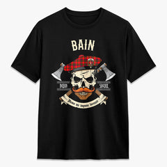 Bain Tartan Crest 2D T-shirt - Alba Skull Style