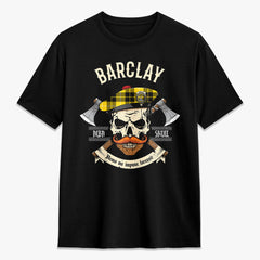 Barclay Dress Modern Tartan Crest 2D T-shirt - Alba Skull Style