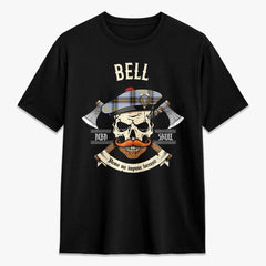 Bell of the Borders Tartan Crest 2D T-shirt - Alba Skull Style