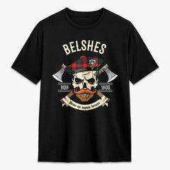 Belshes Tartan Crest 2D T-shirt - Alba Skull Style