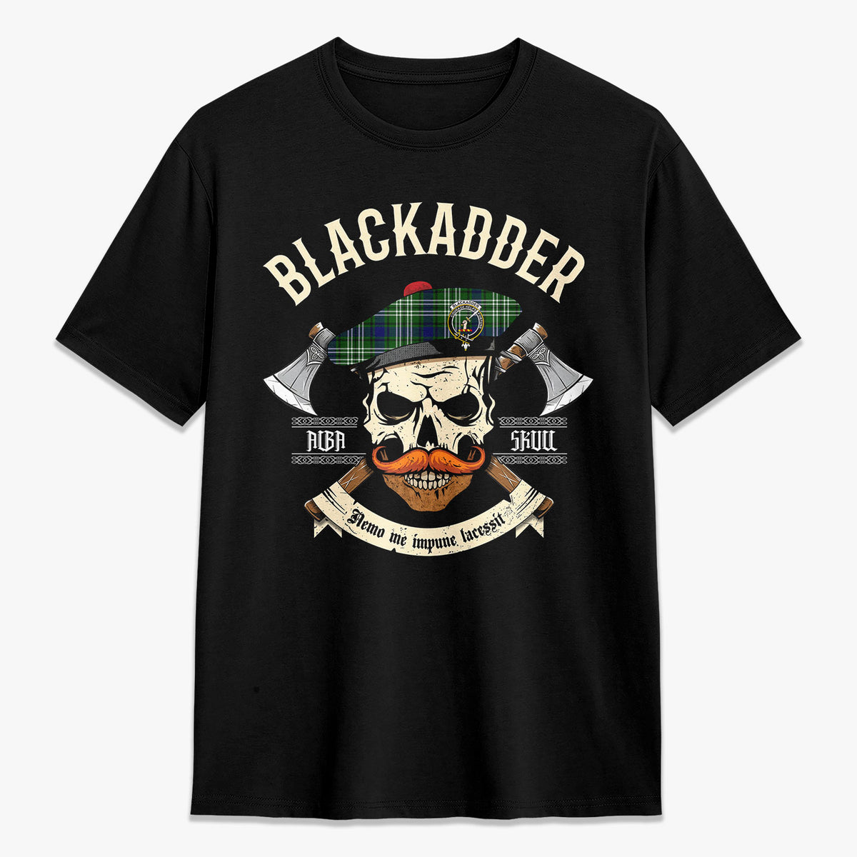 Blackadder Tartan Crest 2D T-shirt - Alba Skull Style